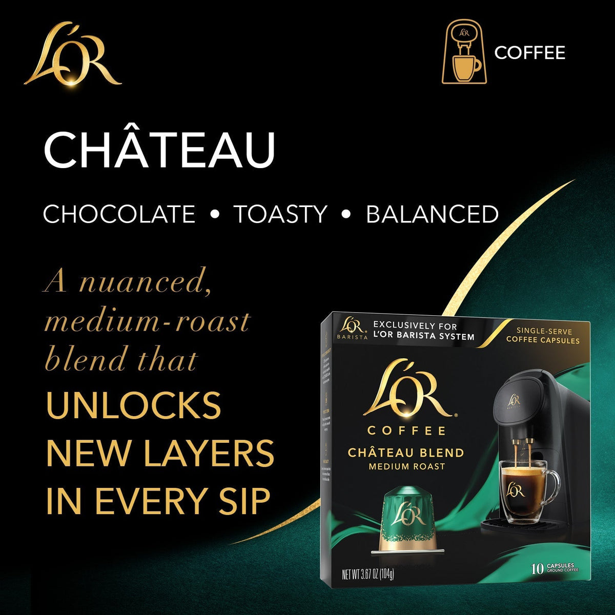 A balanced, chocolatey, toasty blend.