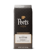Peet's Coffee bag with 'Bali Blue Moon' label on a black background