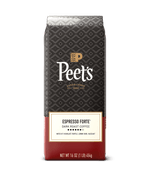 Peet's Espresso Forte 16oz coffee bag on a clear background