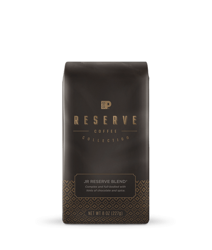 Peet's Reserve JR Reserve Blend Coffee beans in a brown 8 ounce bag