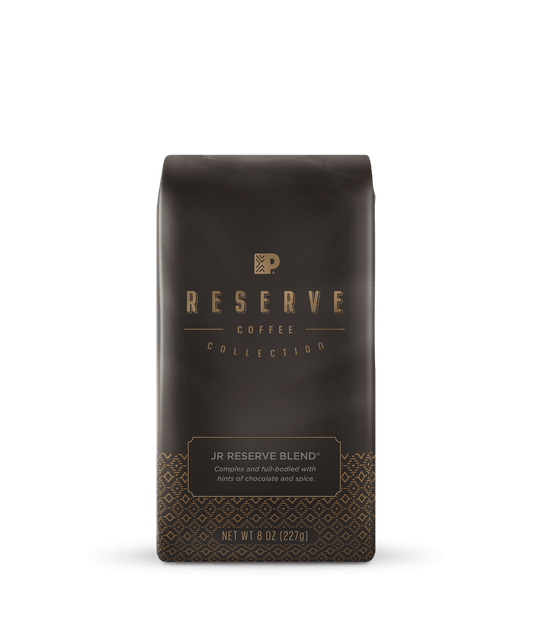 Peet's Reserve JR Reserve Blend Coffee beans in a brown 8 ounce bag