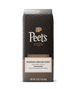 Peet's coffee bag with black pattern on a white background